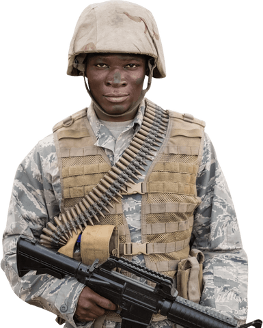 Transparent Portrait of Confident Military Soldier Holding Rifle - Download Free Stock Videos Pikwizard.com