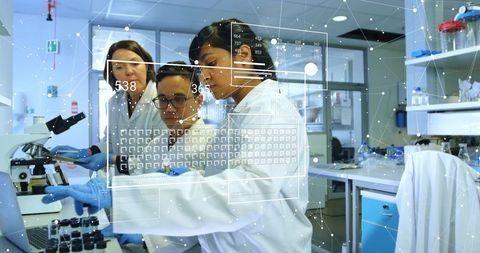 Scientists Analyzing Data with Digital Interface in Modern Laboratory - Download Free Stock Images Pikwizard.com