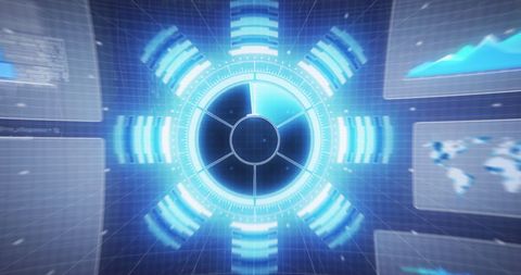 Futuristic Data Processing with Digital Interface Display - Download Free Stock Images Pikwizard.com