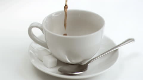 Pouring Coffee in Slow Motion with Simplistic Appeal