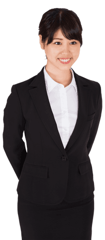 Confident Asian Businesswoman in Elegant Suit with Transparent Background