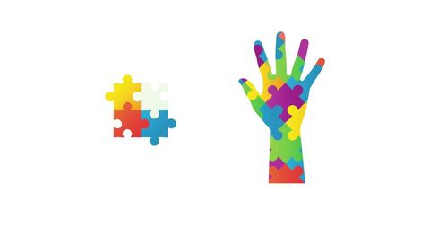 Colorful Autism Awareness Puzzle Pieces Forming Hand - Download Free Stock Images Pikwizard.com
