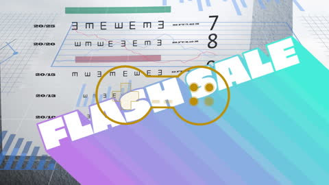 Flash Sale Announcement with Graph and Data Animation