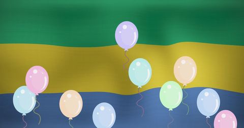 Balloons on Gabon Flag for Celebration and Festivity