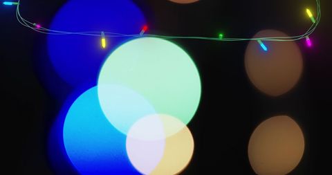 Colorful Bokeh and Fairy Lights Against Dark Background - Download Free Stock Images Pikwizard.com