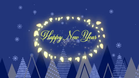 Festive New Year Greeting in Illuminated Frame