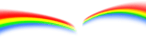 Vivid rainbow arcs on transparent background digital illustration
