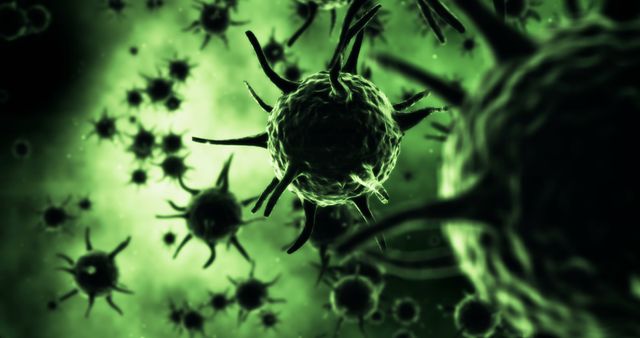 Green Virus Cells in Close-Up View - Download Free Stock Images Pikwizard.com