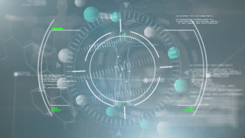 Futuristic Digital Interface with DNA Visualization