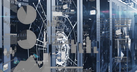 Digital Data Processing Network in Server Room