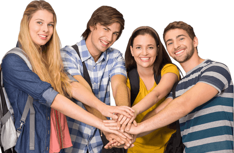 transparent group of smiling students hands together community spirit - Download Free Stock Videos Pikwizard.com
