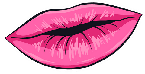 vibrant pink lips illustration on transparent background - Download Free Stock Videos Pikwizard.com