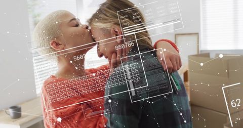 Digital Connectivity overlaying Tender Embrace Concept