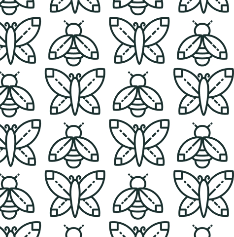 seamless transparent butterfly and bee pattern design - Download Free Stock Videos Pikwizard.com