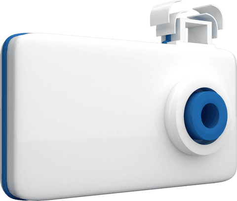 White and Blue Minimalist Geometric Shape on Transparent Background