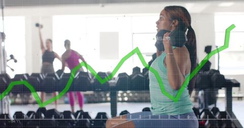 Fitness data visualization at gym enhancing workout performance