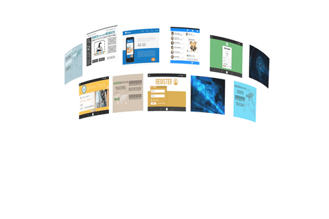 rounded row of digital screens on transparent background - Download Free Stock Videos Pikwizard.com