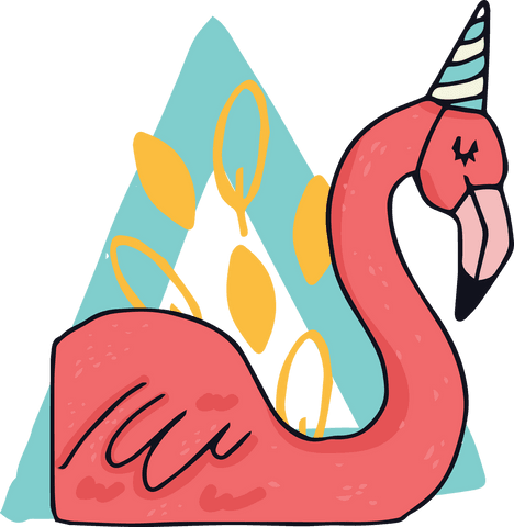 pink flamingo with birthday hat on transparent background - Download Free Stock Videos Pikwizard.com