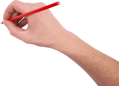 Male Hand Writing with Red Pencil Transparent Background - Download Free Stock Videos Pikwizard.com