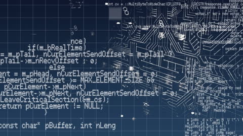 Digital Data Processing and Circuitry Animation