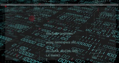 Binary Code Overlay with Programming Script Display - Download Free Stock Images Pikwizard.com