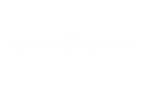 Anniversary text on transparent background