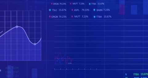 Digital Finance Interface with Data Visualization on Blue Background - Download Free Stock Images Pikwizard.com