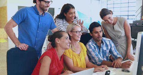 Team Collaboration in Modern Workspace - Download Free Stock Images Pikwizard.com