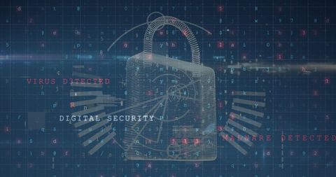 Digital Security Vaccine Concept over Data Matrix with Lock - Download Free Stock Images Pikwizard.com