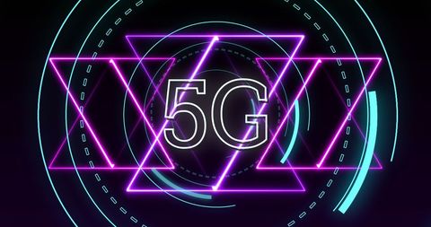 Futuristic 5G Technology with Glowing Purple Graphics - Download Free Stock Images Pikwizard.com