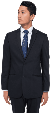 Serious Asian Businessman Looking Sideways Transparent Background