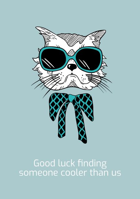 Hip Cat Wearing Sunglasses and Stylish Neck Tie - Download Free Stock Videos Pikwizard.com