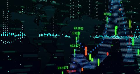 Global Financial Data on World Map Background