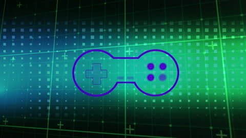 Digital Gamepad Interface with Futuristic Grid Background