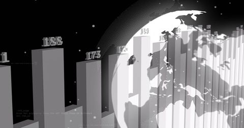 Digital Graph and Globe Illustrating Global Data Interaction - Download Free Stock Images Pikwizard.com