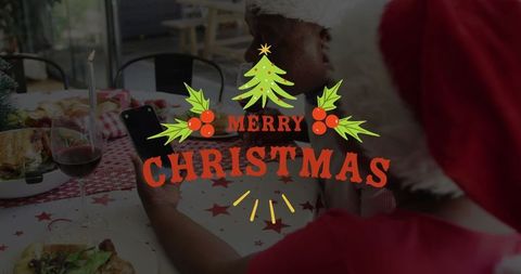 Father and daughter sharing christmas memories