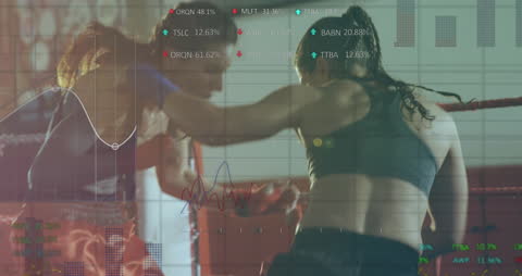 Data Overlaid on Boxing Athletes in Workout