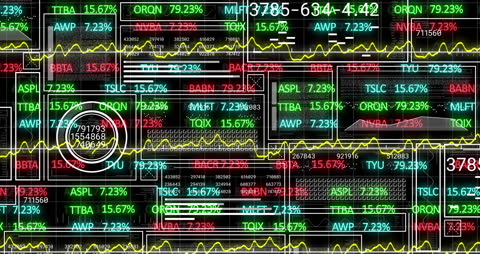 Dynamic Digital Financial Data Processing Animation
