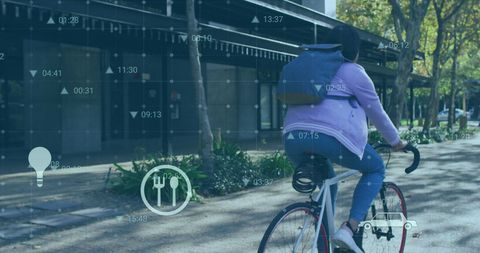 Eco-Friendly Transport Data Concepts with Woman Cycling - Download Free Stock Images Pikwizard.com