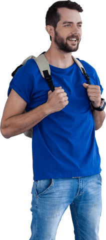 young man in casual outfit holding transparent backpack - Download Free Stock Videos Pikwizard.com