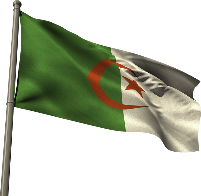 Transparent Algerian Flag Waving on Metal Flagpole - Download Free Stock Videos Pikwizard.com