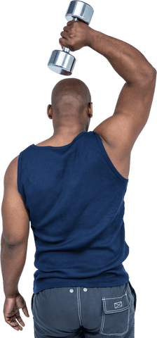 Transparent Male Lifting Silver Dumbbell with Strong Posture