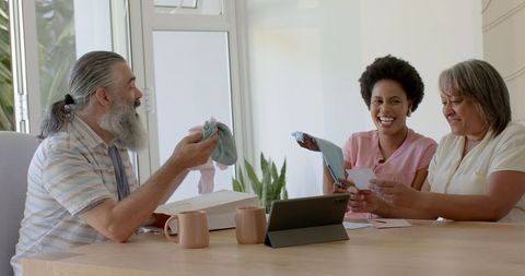 Multigenerational family enjoying moments together at home