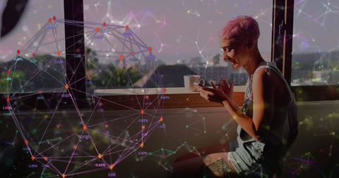 Digital Network Connections Emitting from Mobile Device