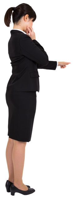 Transparent Asian Businesswoman Pointing on White Background - Download Free Stock Videos Pikwizard.com