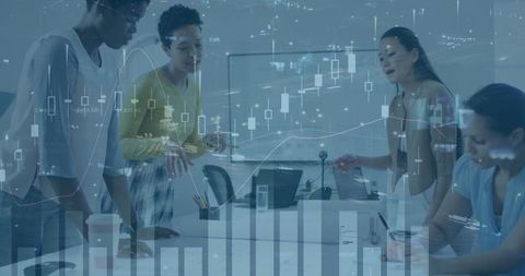 Diverse Business Team Analyzing Financial Data with Global Overlay - Download Free Stock Images Pikwizard.com