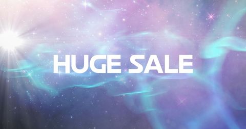 Huge Sale Advert with Glowing Galaxy Background - Download Free Stock Images Pikwizard.com
