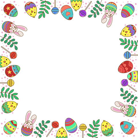 Transparent Easter Border with Eggs, Bunnies and Chicks - Download Free Stock Videos Pikwizard.com