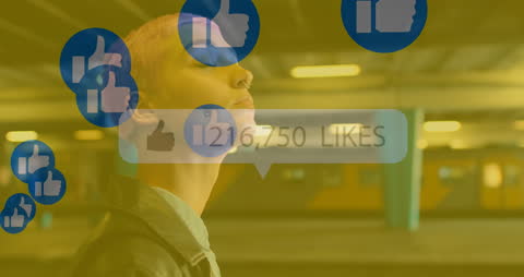 Technology and Connection with Social Media Concept