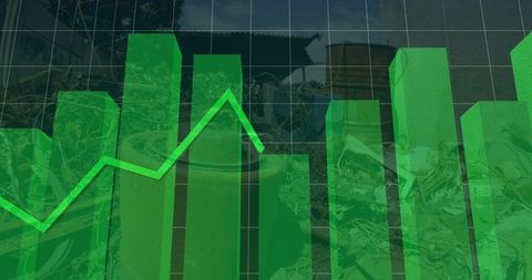3D Green Bars with Linear Graph for Environmental Impact Visualization - Download Free Stock Images Pikwizard.com